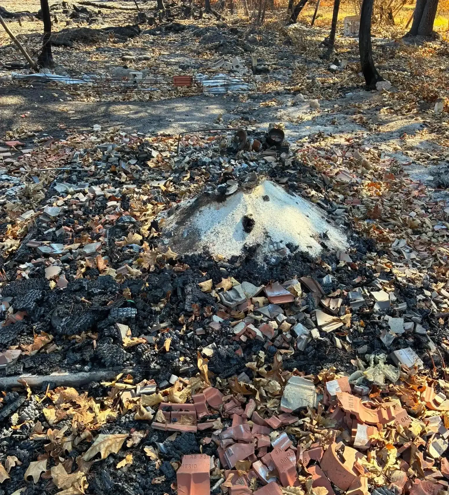 Piscine après incendie